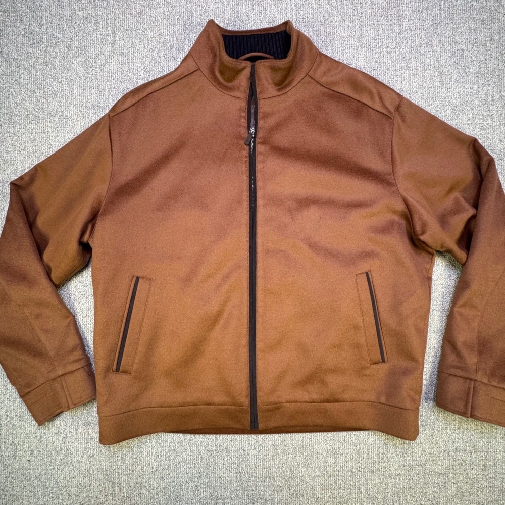 Peter Millar Crown Westport Mens XL Wool Cashmere Full Zip Bomber Jacket NWOT
